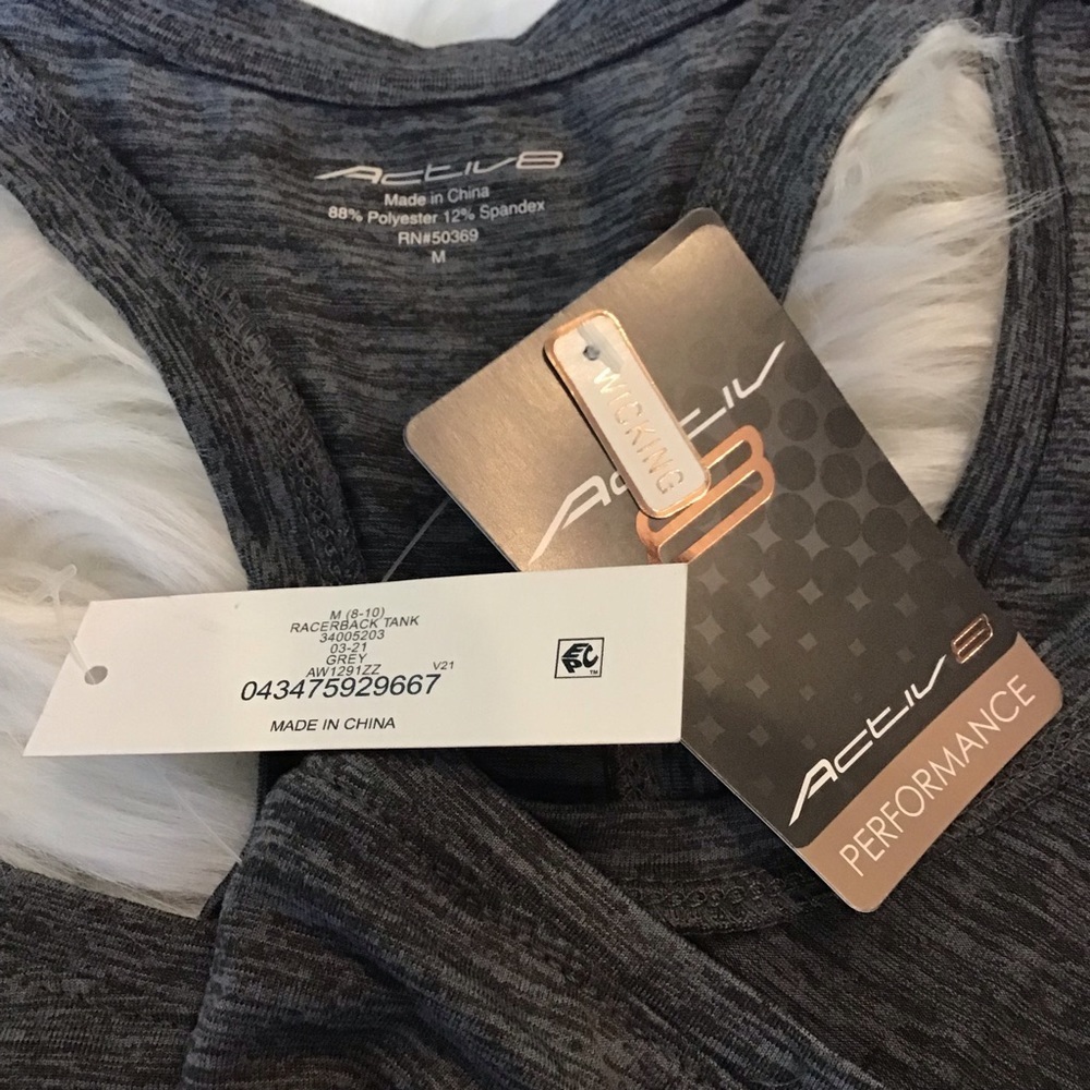 Activ8 Womens Gray RacerBack Athletic Work-Out Tank Top - Picture 7 of 7